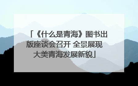 《什么是青海》图书出版座谈会召开 全景展现大美青海发展新貌