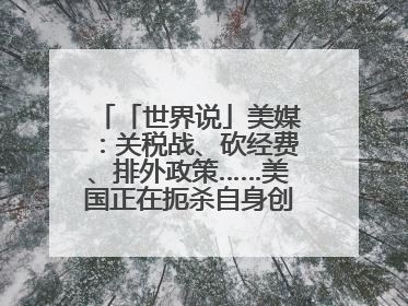 「世界说」美媒：关税战、砍经费、排外政策……美国正在扼杀自身创新能力