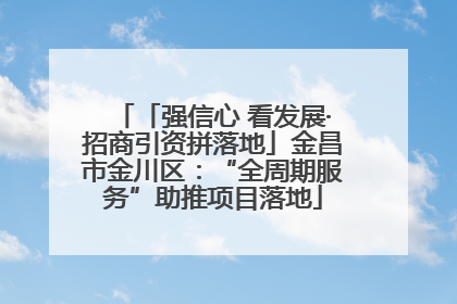「强信心 看发展·招商引资拼落地」金昌市金川区：“全周期服务”助推项目落地