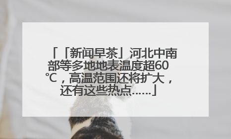 「新闻早茶」河北中南部等多地地表温度超60℃，高温范围还将扩大，还有这些热点……