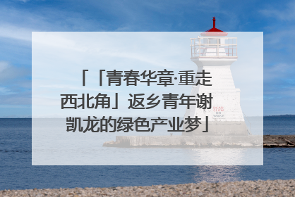 「青春华章·重走西北角」返乡青年谢凯龙的绿色产业梦