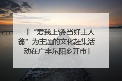 “爱我上饶·当好主人翁”为主题的文化赶集活动在广丰东阳乡开市