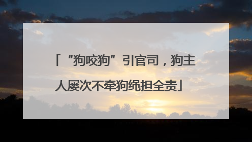“狗咬狗”引官司，狗主人屡次不牵狗绳担全责
