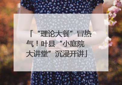 “理论大餐”冒热气！叶县“小庭院 大讲堂”沉浸开讲