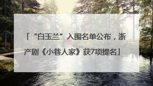 “白玉兰”入围名单公布，浙产剧《小巷人家》获7项提名