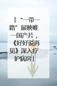 “一带一路”展映唯一国产片，《好好说再见》深入疗护病房
