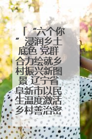 “六个你”浸润乡土底色 党群合力绘就乡村振兴新图景 辽宁省阜新市以民生温度激活乡村善治密码