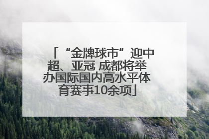 “金牌球市”迎中超、亚冠 成都将举办国际国内高水平体育赛事10余项