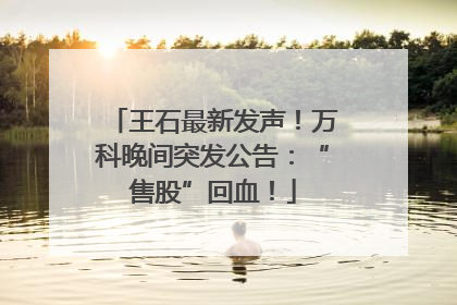 王石最新发声！万科晚间突发公告：“售股”回血！