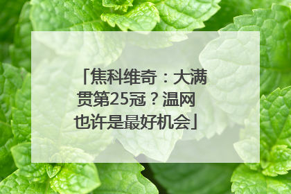 焦科维奇：大满贯第25冠？温网也许是最好机会