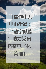 焦作市九里山街道：“数字赋能”助力党员档案电子化管理