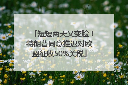 短短两天又变脸！特朗普同意推迟对欧盟征收50%关税