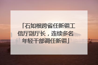 石如根跨省任新疆工信厅副厅长，连续多名年轻干部调任新疆