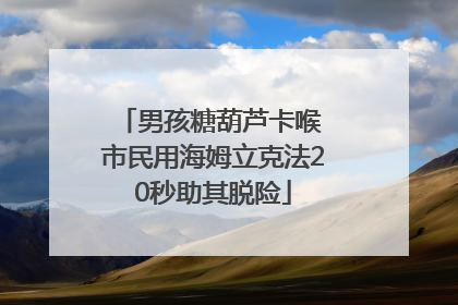 男孩糖葫芦卡喉 市民用海姆立克法20秒助其脱险