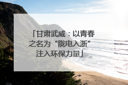 甘肃武威：以青春之名为“陇电入浙”注入环保力量