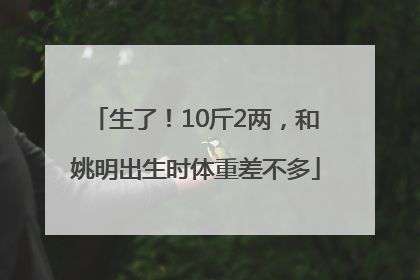 生了！10斤2两，和姚明出生时体重差不多