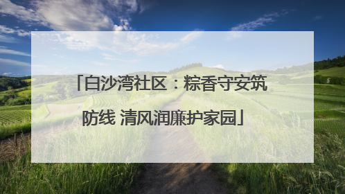 白沙湾社区：粽香守安筑防线 清风润廉护家园
