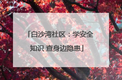 白沙湾社区：学安全知识 查身边隐患