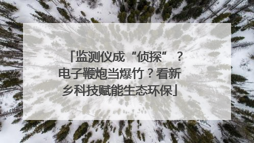 监测仪成“侦探”？电子鞭炮当爆竹？看新乡科技赋能生态环保