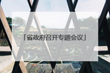 省政府召开专题会议