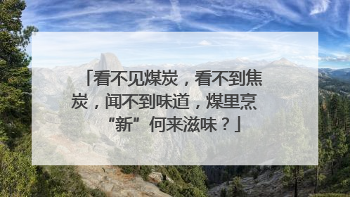 看不见煤炭，看不到焦炭，闻不到味道，煤里烹“新”何来滋味？