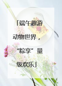 端午趣游动物世界，“粽享”量级欢乐