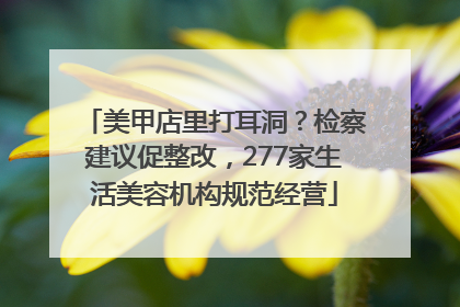美甲店里打耳洞？检察建议促整改，277家生活美容机构规范经营