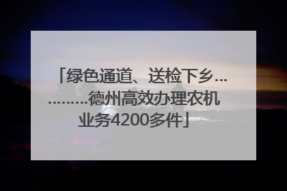 绿色通道、送检下乡…………德州高效办理农机业务4200多件