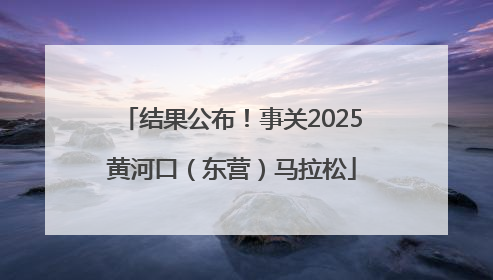 结果公布！事关2025黄河口（东营）马拉松