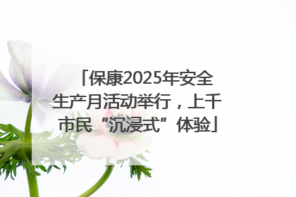 保康2025年安全生产月活动举行，上千市民“沉浸式”体验