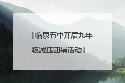 临泉五中开展九年级减压团辅活动