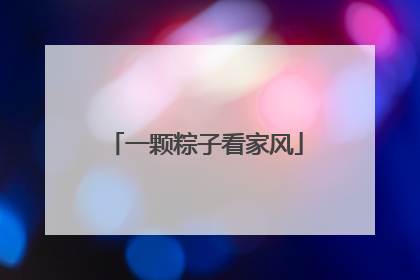 一颗粽子看家风