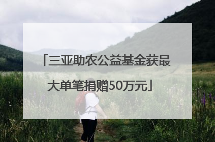 三亚助农公益基金获最大单笔捐赠50万元