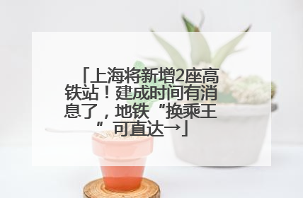 上海将新增2座高铁站！建成时间有消息了，地铁“换乘王”可直达→