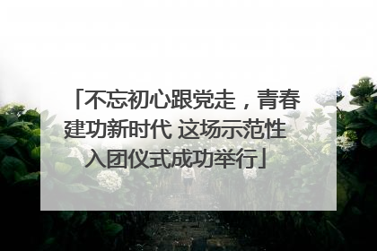 不忘初心跟党走，青春建功新时代 这场示范性入团仪式成功举行
