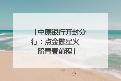 中原银行开封分行：点金融星火 照青春前程