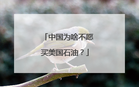 中国为啥不愿买美国石油？