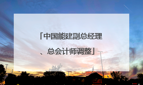 中国能建副总经理、总会计师调整