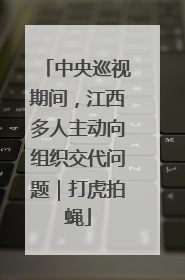 中央巡视期间，江西多人主动向组织交代问题｜打虎拍蝇