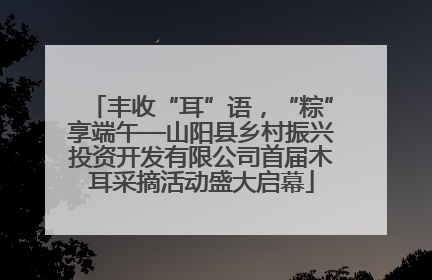丰收“耳”语，“粽”享端午—山阳县乡村振兴投资开发有限公司首届木耳采摘活动盛大启幕