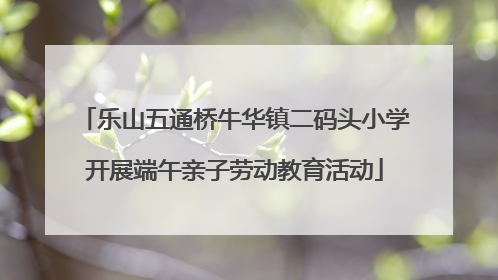 乐山五通桥牛华镇二码头小学开展端午亲子劳动教育活动