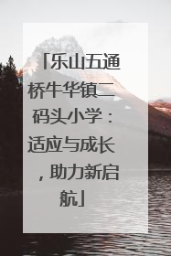 乐山五通桥牛华镇二码头小学：适应与成长，助力新启航