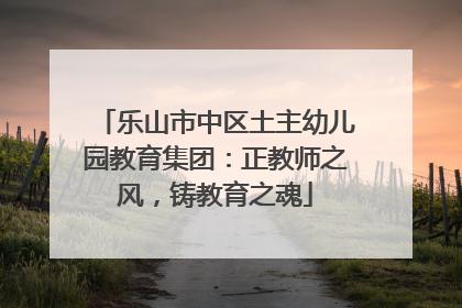 乐山市中区土主幼儿园教育集团：正教师之风，铸教育之魂