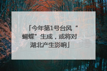 今年第1号台风“蝴蝶”生成，或将对湖北产生影响