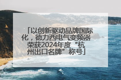 以创新驱动品牌国际化，德力西电气变频器荣获2024年度“杭州出口名牌”称号