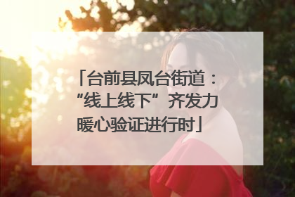 台前县凤台街道：“线上线下”齐发力 暖心验证进行时