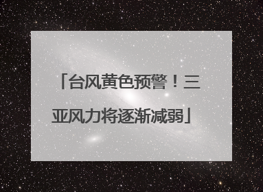 台风黄色预警！三亚风力将逐渐减弱