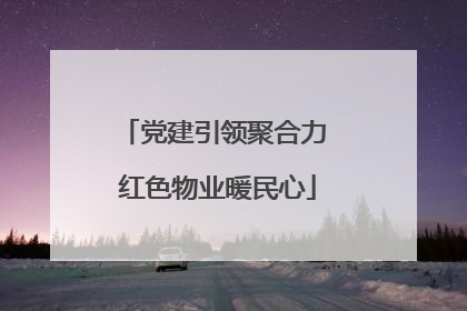 党建引领聚合力 红色物业暖民心