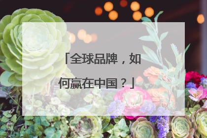全球品牌，如何赢在中国？