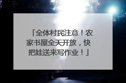 全体村民注意！农家书屋全天开放，快把娃送来写作业！